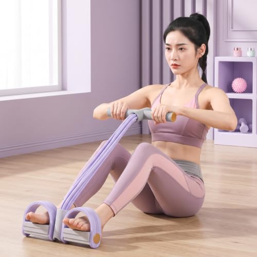 6-Tube Elastic Yoga Pedal Puller Resistance Band - color: Purple