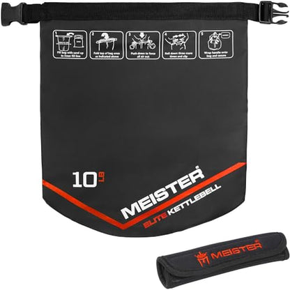Meister Elite Portable Sand Kettlebell - Soft Sandbag Weight - size: 10lb / 4.5kg (Pack of 2)