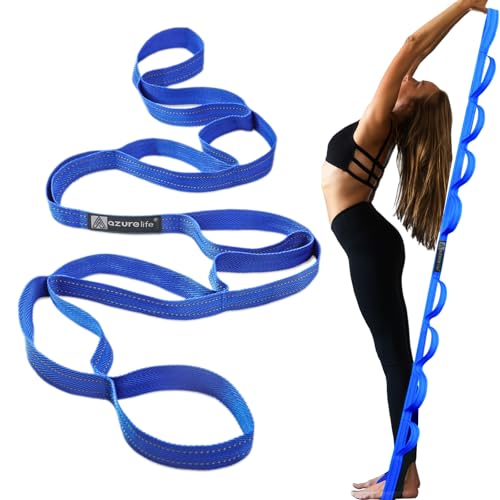 A AZURELIFE Flat Resistance Band Set (3 Pieces Total) Exercise Bands and Premium Durable Stretch Strap with Loops