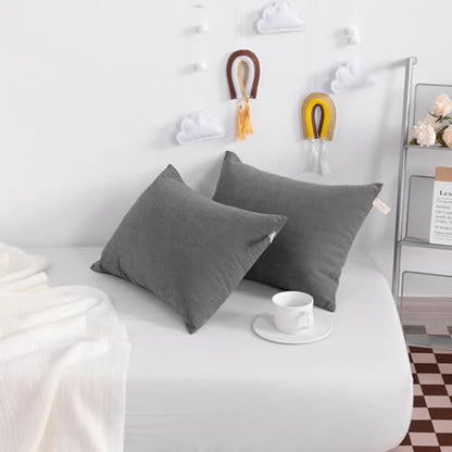 NTBAY Tiny Pillows, Set of 2, 7"x11", Dark Grey - color: Dark Grey, size: 11"x7"
