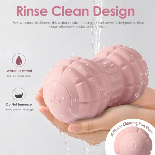 Silicone Vibrating Peanut Massage Ball with 4 Intensities - color: Pink
