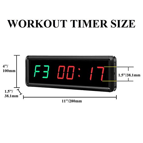 LED Interval Timer Count Down/Up Clock Stopwatch with Remote for Home Gym Fitness - color: Green+red
