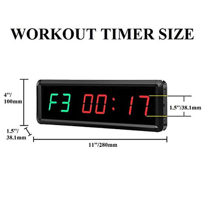 LED Interval Timer Count Down/Up Clock Stopwatch with Remote for Home Gym Fitness - color: Green+red