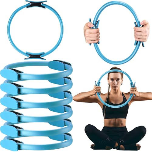 Syhood Pilates Ring 11. 81 Inch Pilates Circle Yoga Ring Magic Lightweight Flexible Workout Equipment for Fitness Physical Therapy Resistance Exercise Arms Legs - color: Blue