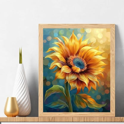Natuyalo Paint by Numbers Kit for Adults - Sunflower DIY Adult Paint by Number Kits Flowers Acrylic Canvas Painting for Adults Beginners Art Crafts Without Frame, 16x20 Inch - color: ART-01