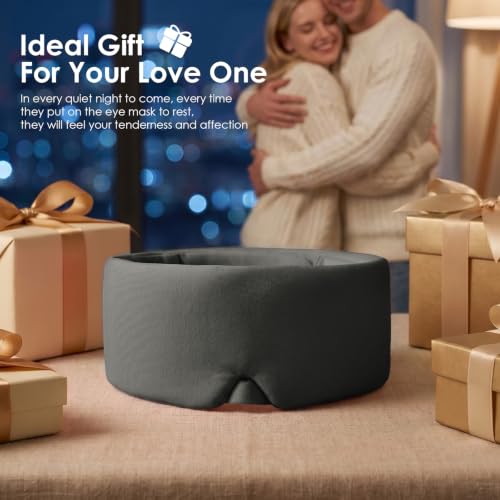 MORLIDEN Sleep Mask for Women Men, Light Blocking Eye Mask, Gray - color: Charcoal Gray Combed Cotton