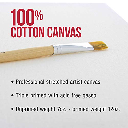 U.S. Art Supply X-Large Stretched Canvas for Painting 30x40 inch Gallery Depth 1-1/2" Thick, 2-Pack - 12oz Acrylic Gesso Triple Primed, Professional Artist Quality, 100% Cotton - Oil, Pouring Paint - size: 30" x 40"