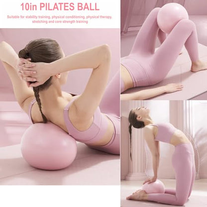 Nuplot Pilates Equipment, Pilates Kit for Home Workouts, Pilates Essentials Kit for Women, Home Pilates Kit with Pilates Ring and Ball Set, Booty Bands, Figure 8 Resistance Band, Yoga Band - color: Purple