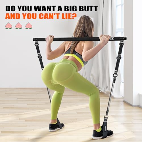 KUTIZE Pilates Bar Kit with Resistance Bands, Pilates Equipment, Multifunctional Pilates Bar for Women & Men, Pilates kit for Hip, Back, Arm, Full-Body Workouts, Home Gym Strength Training Equipment - style: Black