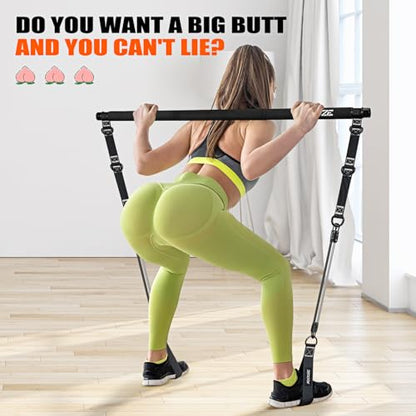 KUTIZE Pilates Bar Kit with Resistance Bands, Pilates Equipment, Multifunctional Pilates Bar for Women & Men, Pilates kit for Hip, Back, Arm, Full-Body Workouts, Home Gym Strength Training Equipment - style: Black