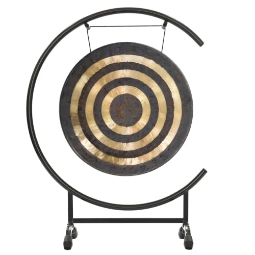 16" Chinese Gongs on High C Stand - Includes Gong, Mallet & Gong Stand/Easy to Assemble Metal Stand/Great for Small Spaces - size: 16" Lunar Flare Gong