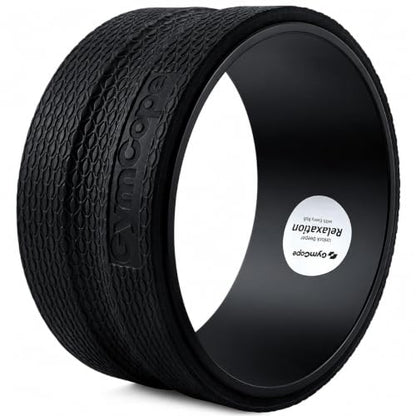 GymCope Back Roller Wheel, Spine-Safe Groove for Deep Stretch, 530 lbs - color: Black, size: 10 Inch-Medium