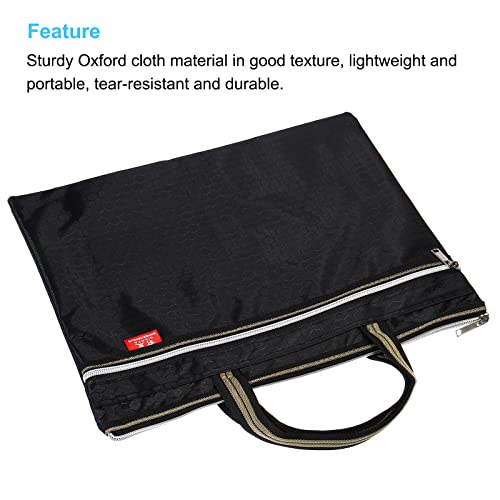 PATIKIL Waterproof Zipper File Bag, Documents Storage Zip Pouch, Black | 11x14inch Bag Books Tools for Office Travel - color: Black