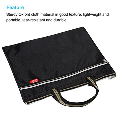 PATIKIL Waterproof Zipper File Bag, Documents Storage Zip Pouch, Black | 11x14inch Bag Books Tools for Office Travel - color: Black