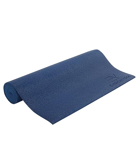 Everyday Yoga Deluxe Mat, Spacious 72"x24" Non-Slip, 3-5mm Extra Thick - color: True Navy, size: 5mm Thick