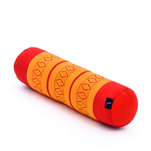 Leewadee Small Yoga Bolster – Shape-Retaining Cervical Neck Roll, Tube Pillow for Comfortable Reading, Kapok Filling, 22 x 6 x 6 inches - color: Sf02 - Orange
