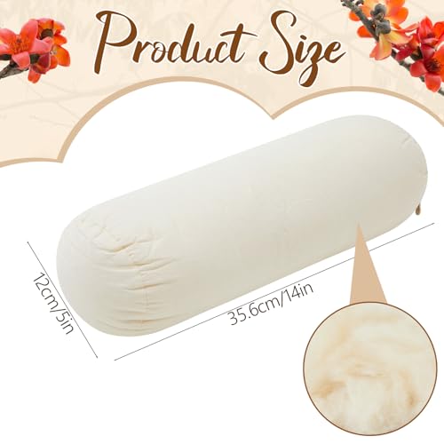 Leinuosen Organic Kapok Orthopedic Roll Pillow 14"x5" – Neck, Back, Knee & Leg Support Bolster – Cervical & Lumbar Roll for Pain Relief, Spinal Alignment – Natural Filling, Adjustable for Bed & Travel - size: 14" X 5"
