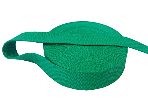 1 Inch Cotton Webbing 10 Yards Cotton Strap for Tote Canvas Bags Crafts Sewing (2016 Green) - color: 2016 Green