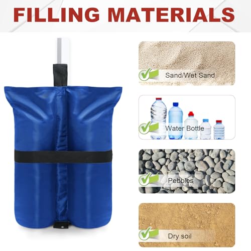 ABCCANOPY Canopy Weights 185 LBS Tent Sand Bags,4-Pack Blue(No Sand) - color: Blue, size: 185 LBS