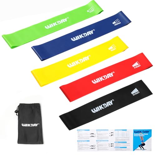 WIKDAY Resistance Bands for Working Out Exercise Loop Bands Workout Bands Set for Men Women Body Stretching, Crossfit Training, Home Workout, Physical Therapy, Booty Legs, Set of 5 - color: Multicolor