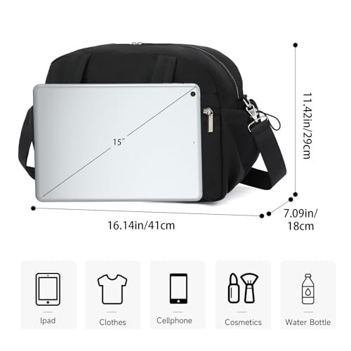Handbag for Women Yoga Bag Large Capacity Yoga Pad Buckle with Shoe Compartment Water Bottle Sports Gym Bag Travel - color: D02-3 Black