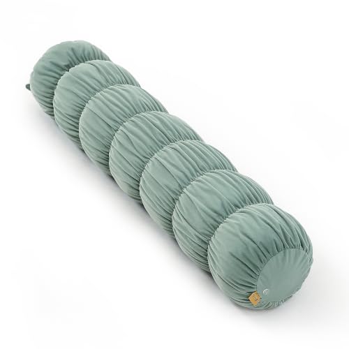 Pat. Pend. Long Cylinder Pillow for Bed, 39 Inch, Green | Small body pillow with a removable, washable soft velvet cover; long bolster design for adults and side sleepers. - color: Green, size: 39"x 7.87"