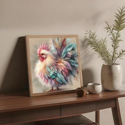 Shouruihua Diamond Painting Kit for Adult, Colorful Rooster Diamond Art Kit | Funny Chicken, Gem Art, Diamond Dotz Kits, Silly Animal Diamond Dots, Full Round Drill Diamond Painting Kits, 11.8x11.8 in - color: Colorful Rooster