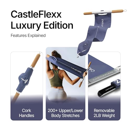 CastleFlexx Mobility and Full Body Strengthening Device - color: Dark Blue, size: Standard 5'0 - 5'8