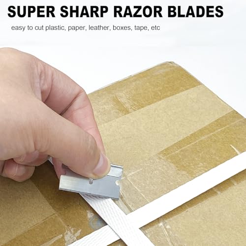 Great Andrew Single Edge Razor Blades, 200 Pack Straight Edge Razor Blade Safety Refills Blades Scraper for Box Cutting, Crafts, DIY, Heavy Duty & Industrial Use - size: 1 Count (Pack of 200)