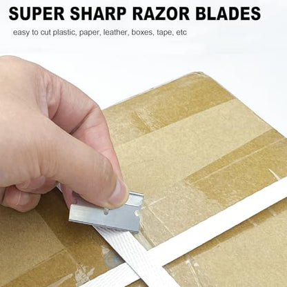 Great Andrew Single Edge Razor Blades, 200 Pack Straight Edge Razor Blade Safety Refills Blades Scraper for Box Cutting, Crafts, DIY, Heavy Duty & Industrial Use - size: 1 Count (Pack of 200)