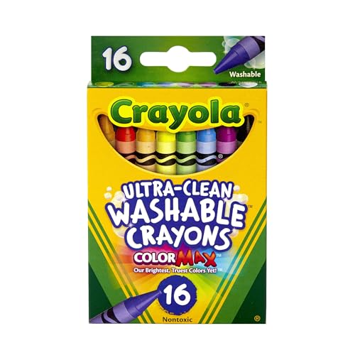 Crayola Ultra-Clean Washable Crayons (526916), 16 Colors