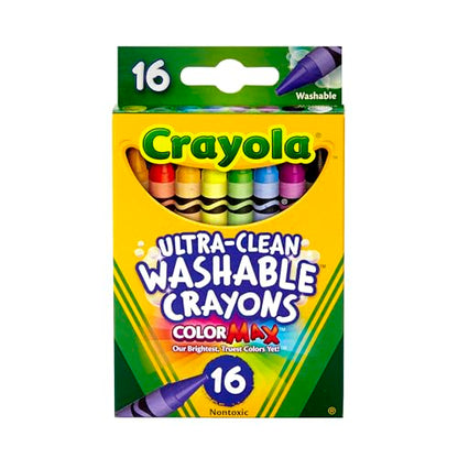Crayola Ultra-Clean Washable Crayons (526916), 16 Colors
