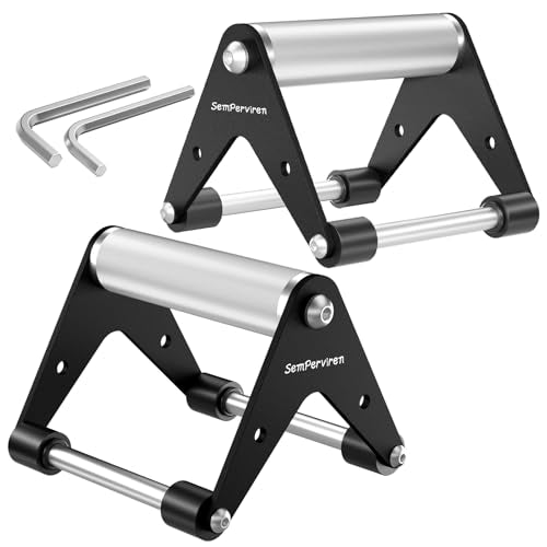Push Up Stand, Pushup Handles for Strength Training, Heavy-duty Stainless Steel Push Up Bars Gym Exercise Equipment, Hold Up to 500lbs, 1 Pair - color: Aluminum handle Black 02