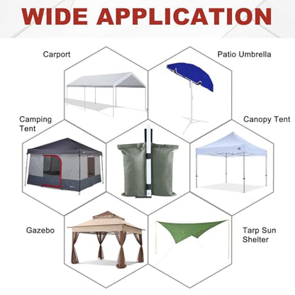 ABCCANOPY Canopy Weights 120 LBS Tent Sand Bags,4-Pack Gray(No Sand) - color: Gray, size: 120 LBS