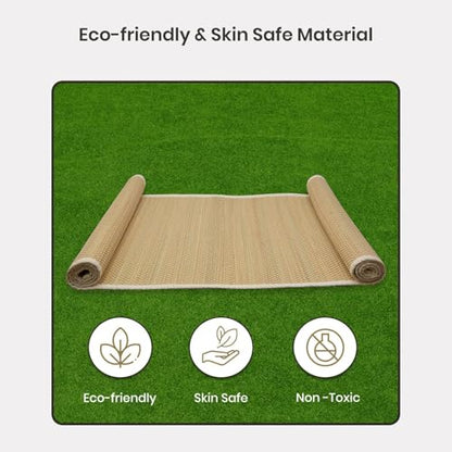 LFH Home Handmade Straw Yoga Mat For Exercise, Workout, Fitness - Perfect Heavy Quality Eco Friendly Natural Straw Reversible Yoga Mat for Men & Women - 72x24 Inch - color: White