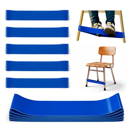 5 Pack Chair Bands for Kids with Fidgety Feet, ADHD Tools for Kids, Improve Focus & Reduce Restlessness, Chair Bands for Sensory ADHD ADD Autism - Classroom & Home Must Haves (Blue) - color: Blue, size: 5 Pack