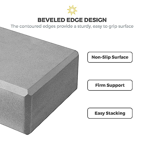 3in Yoga Blocks Bulk, 10 Pack, 3x6x9in - color: Cool Gray