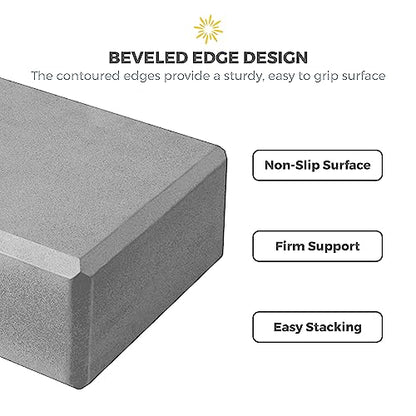 3in Yoga Blocks Bulk, 10 Pack, 3x6x9in - color: Cool Gray