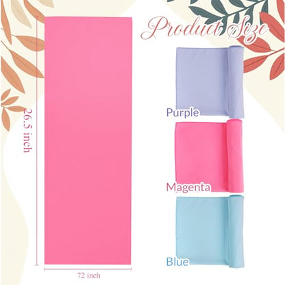 Breling 3 Pack 26"x73" Hot Yoga Mat Towel Pack Non-Slip Yoga Mat Gym Sweat Absorbent Microfiber Towel for Pilates Workout Women Men - color: Purple,red,blue