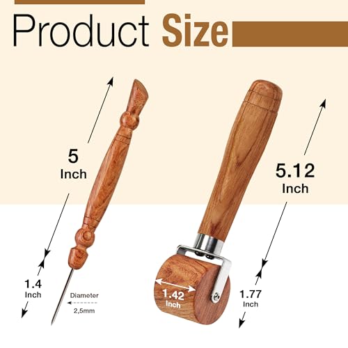 Savina Seam Roller & Stiletto for Sewing/Quilting - Wooden Pressing Roller, Easy to Grip Handle - Wooden Sewing Quilting Tools Set - color: Seam Roller + Stiletto