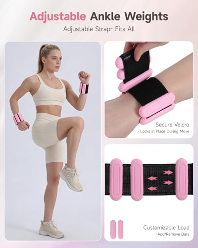 Home Pilates Workout Kit for Women with Guide Video, 12" Pilates Ring and Ball Set, Resistance Bands, Ankle Weight Accessories Workout Essentials Starter Kit for Beginners 28-Day Challenge