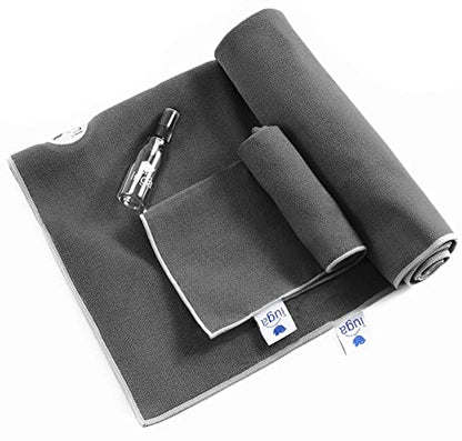 IUGA Premium Set- Includes 1 Non Slip Yoga Towel, 1 Eco Friendly Yoga Mat with Alignment Lines