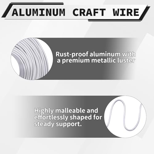 12 Gauge Aluminum Craft Wire, 100 Feet 2mm Bendable Metal Wire for Jewelry Making, Sculpting and Floral Design, Soft Armature Wire for DIY Crafts (Silver) - size: 12 Gauge(2mm), style: Silver
