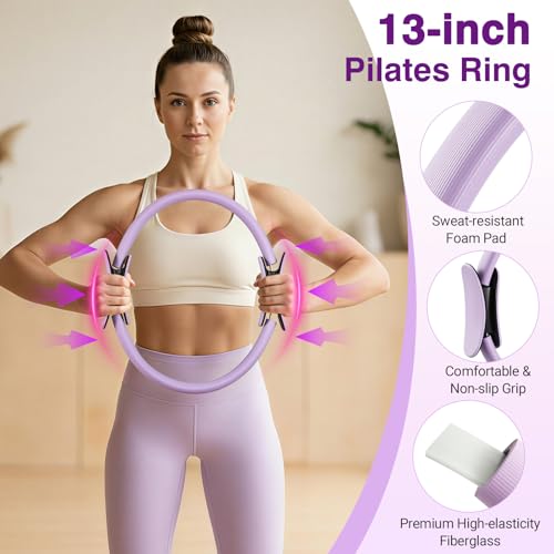 Home Pilates Kit Home Workout Essentials Set for Women Full-Body Exercise - color: B Purple Medium-Level