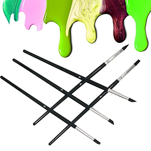 Sdanart Silicone Rubber Tip Paint Pens Brushes,Silicone Paint Brush,Size 4 | 5 PCS Professional Silicon Color Shapers Brushes，Rubber Paintbrush，Flexible Clay Sculpture Tools - size: size 4