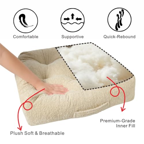 Floor Cushion Pillow, Portable Large - color: Square, Fog