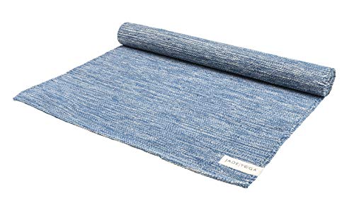 Jade Yoga Organic Cotton Hand Loomed Yoga Mat 72" Indigo - color: Indigo (Blue)
