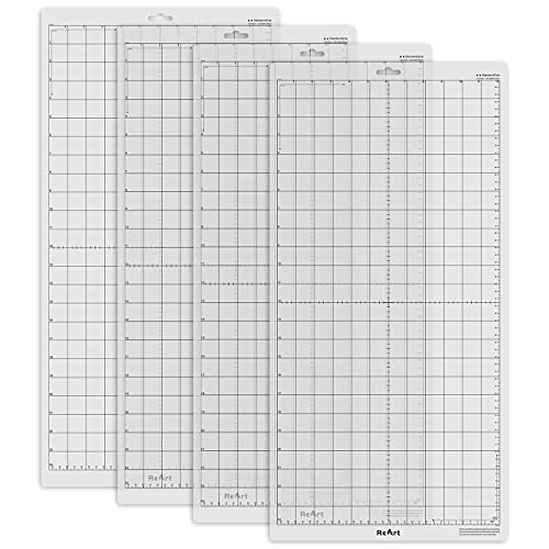 ReArt Standard Grip Cutting Mat for Silhouette Cameo 4 Packs 12" x 24" - Adhesive Cut Mat Replacement Set Matts Vinyl Craft - color: Standard Grip 4P 12X24