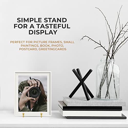 TR-LIFE Plate Display Stand - 3 Inch Holder + Metal Frame for Picture, Decorative Plate, Photo Easel, Tabletop Art (Gold 2 Pack) - size: 3 Inch