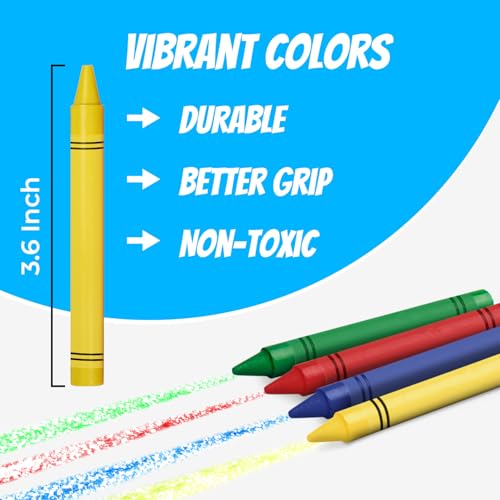 Rosmonde Crayons Bulk, 500 Sets of 2 Pack (1000 Count), 2 Bright Colors | Individually Wrapped Bulk Crayons, Non-Toxic Coloring Supplies For Classroom Essentials Party Favors, Restaurants & Parties